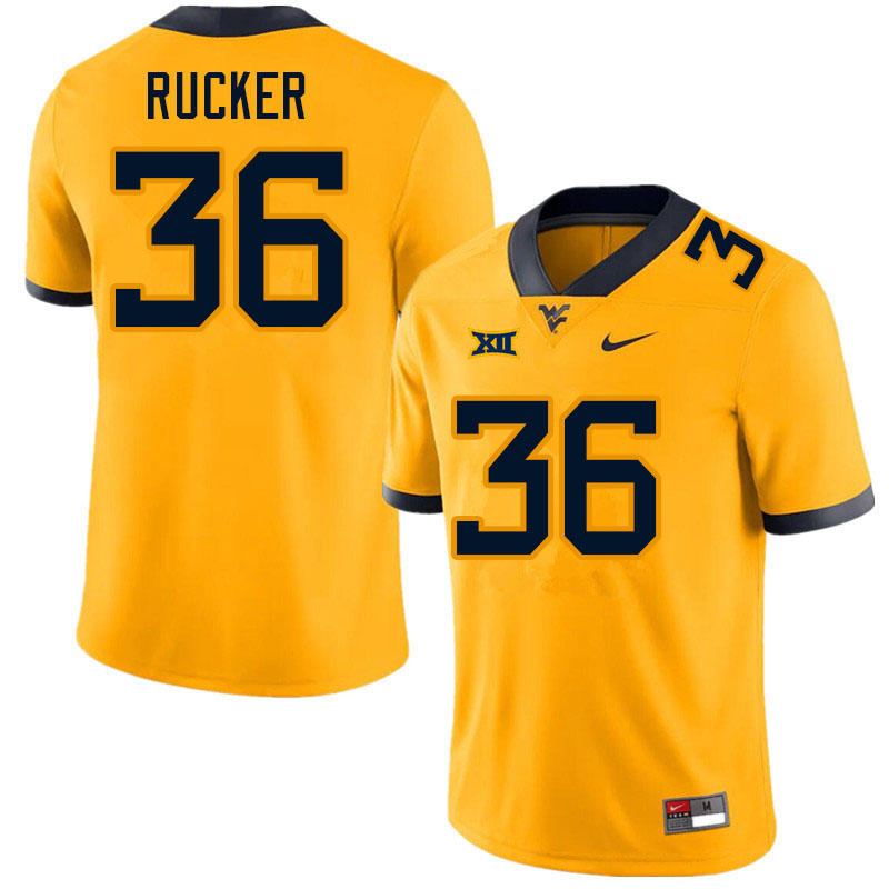 NCAA Men's Markquan Rucker West Virginia Mountaineers Gold #36 Nike Stitched Football College Authentic Jersey YO23Y57EE